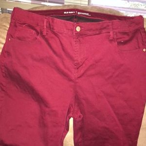 Maroon skinny jeans